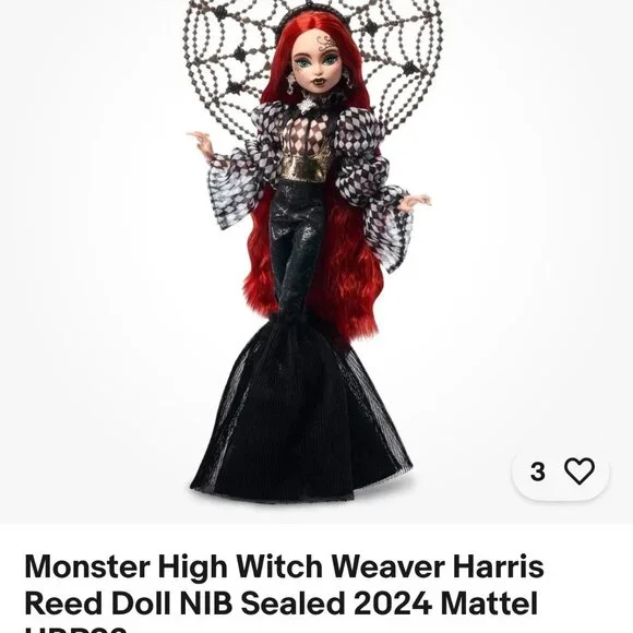 Monster High Witch Weaver Harris Reed Doll - NIB Sealed (2024) - Picture 9 of 9